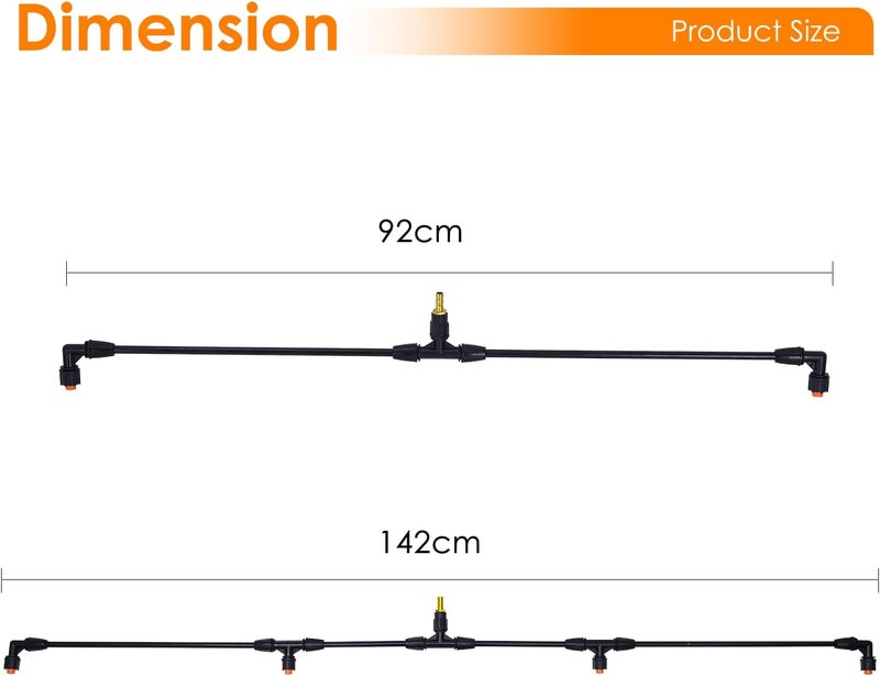 VanPet 4-Nozzle Poly Boom Wand with 3/8" Brass Fitting – Convertible to 2 Nozzles, Lightweight for Garden, Farm (Boom Wand 01) - Image 2